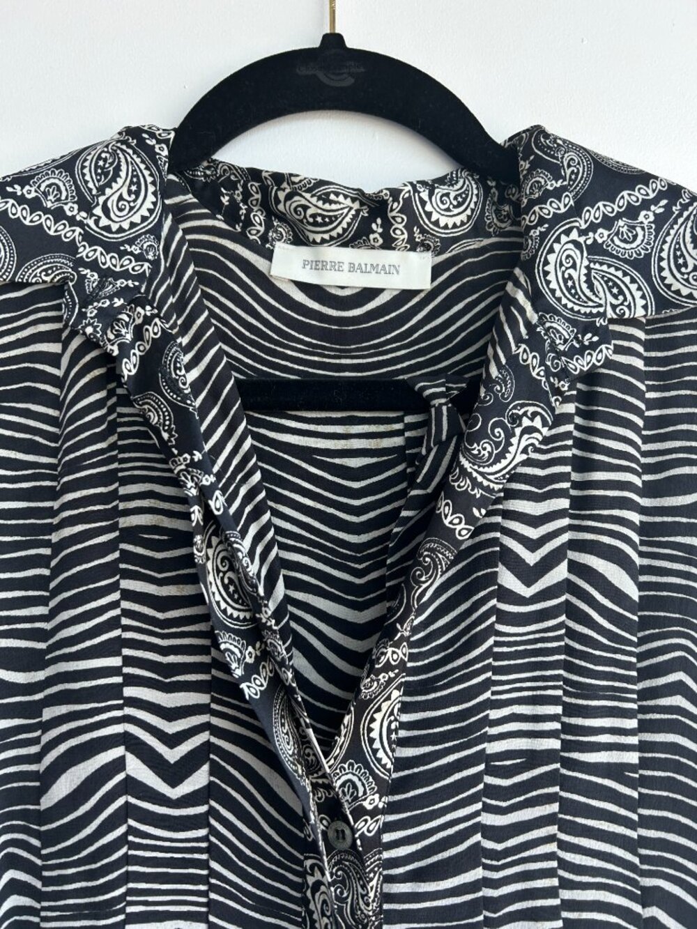 Pierre Balmain Asymmetric Zebra & Paisley Print Sleeveless Dress